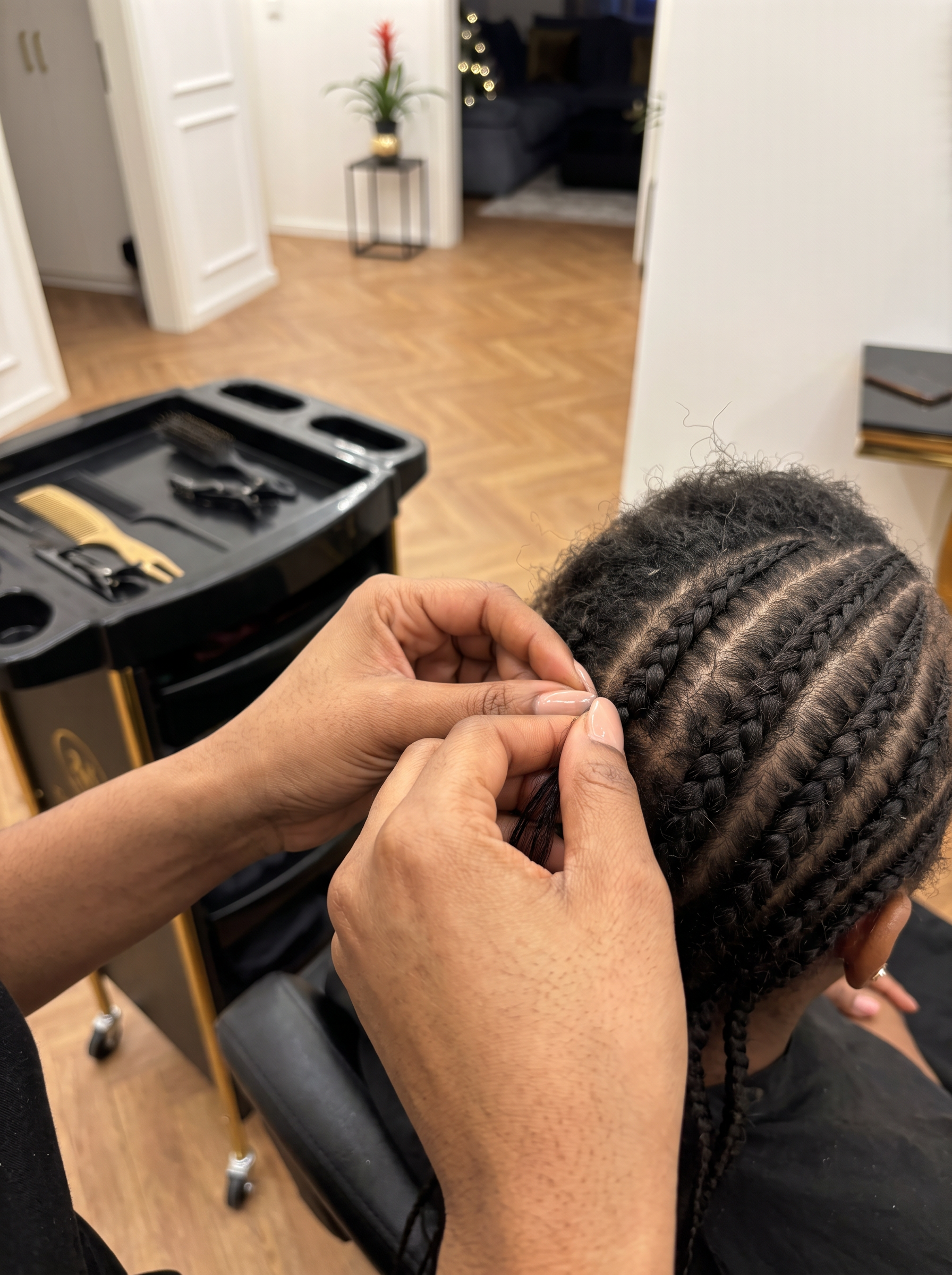 Détail du tressage réalisé à la main